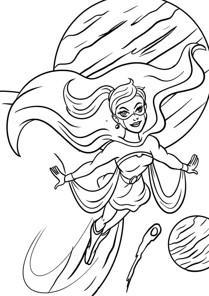 Desenho de Supergirl para Colorir Imprimivel