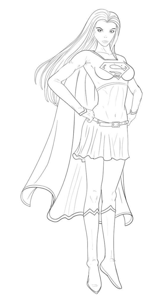 Desenho de Supergirl para Colorir Pdf Grátis