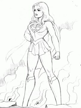 Desenho de Supergirl Pdf para Colorir