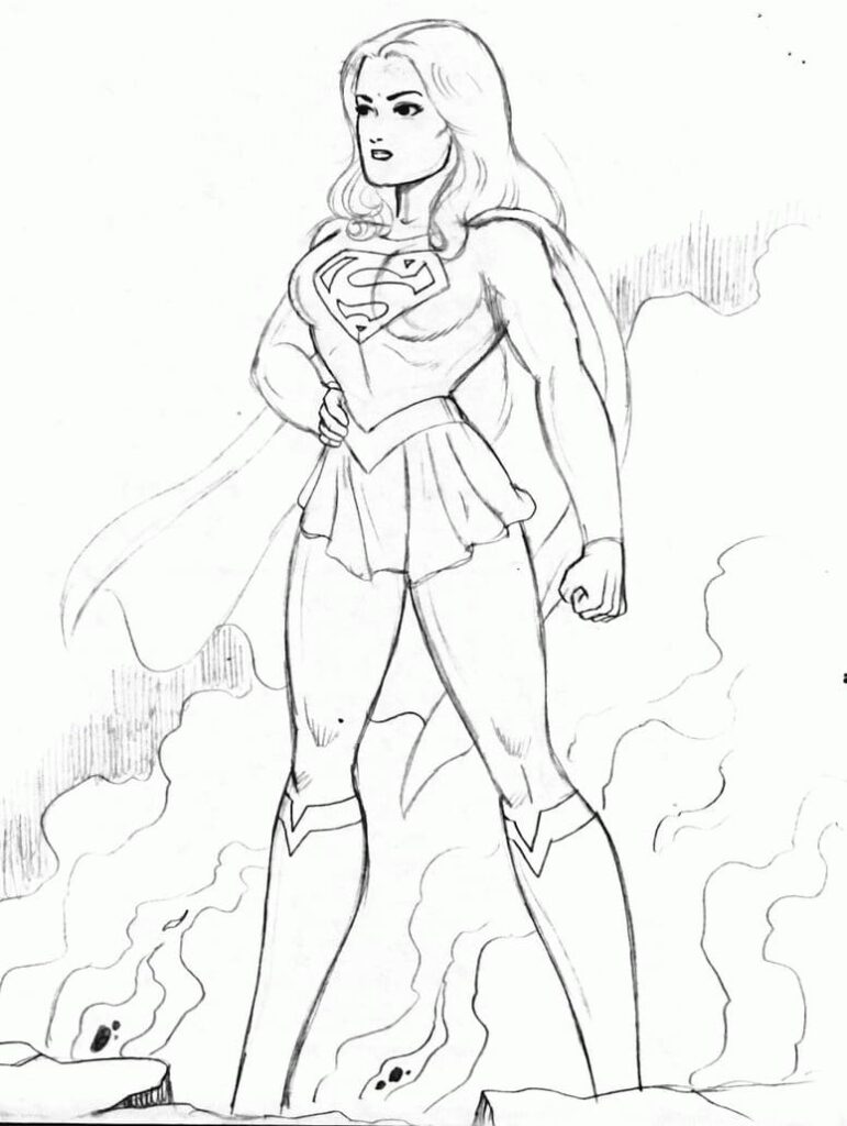 Desenho de Supergirl Pdf para Colorir