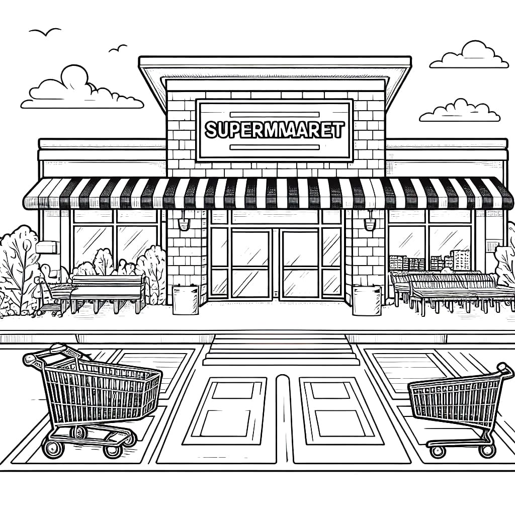 Desenho de Supermercado 1 para Colorir