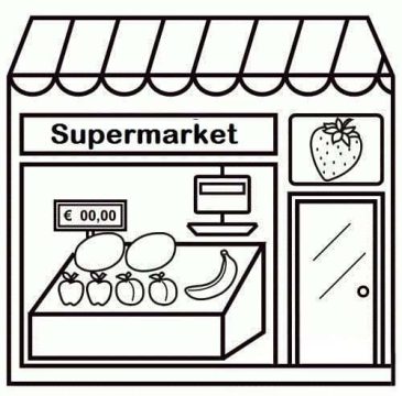 Desenho de Supermercado 2 para Colorir