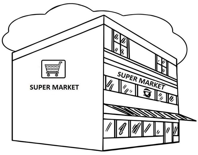 Desenhos de Supermercado para Colorir