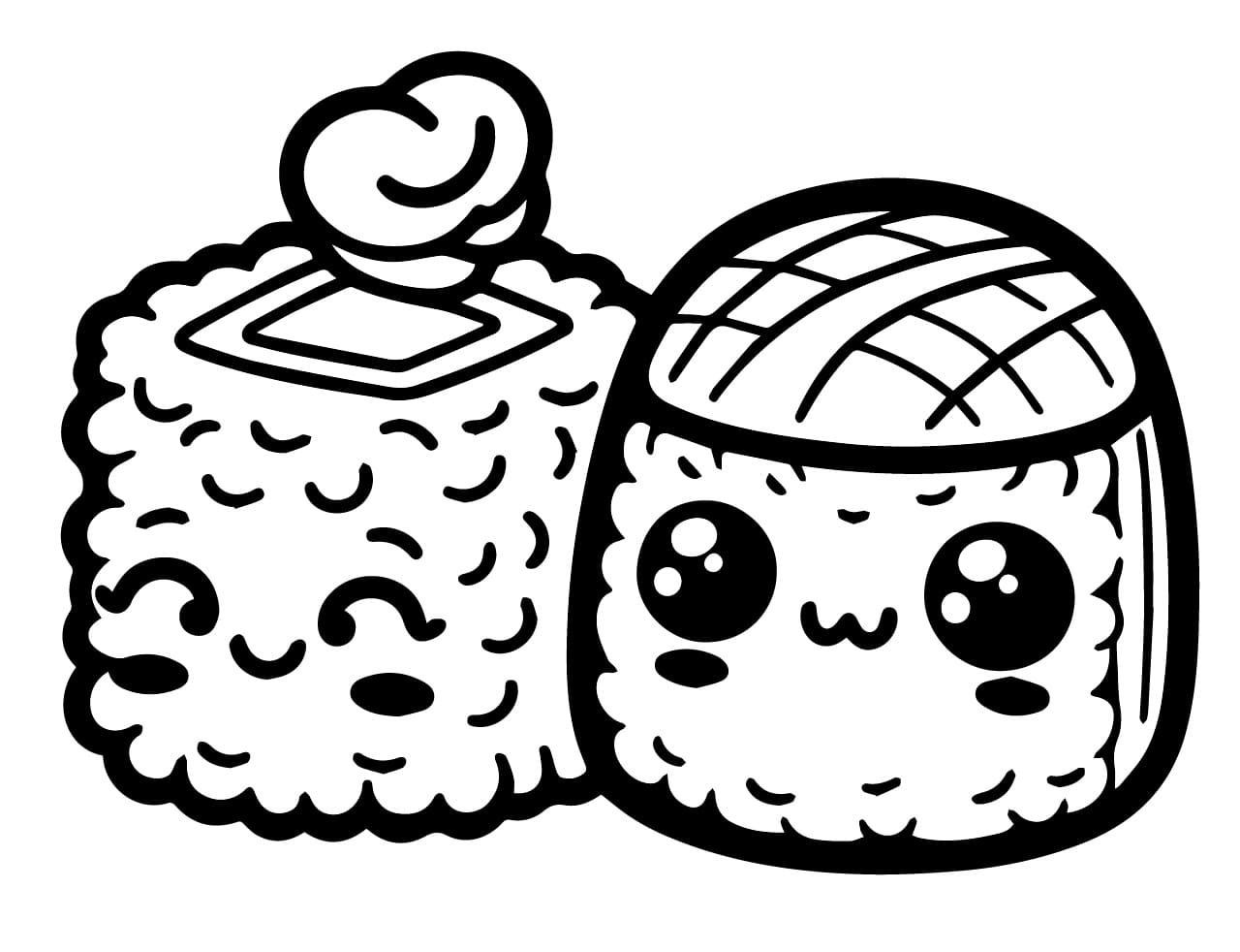 Desenho de Foto de Sushi para Colorir