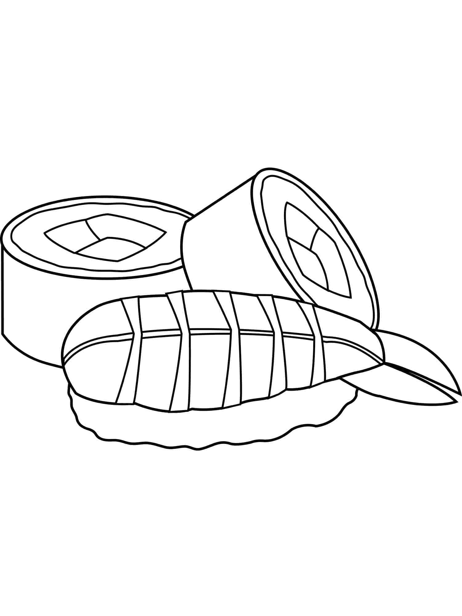 Desenho de Sushi Delicioso para Colorir