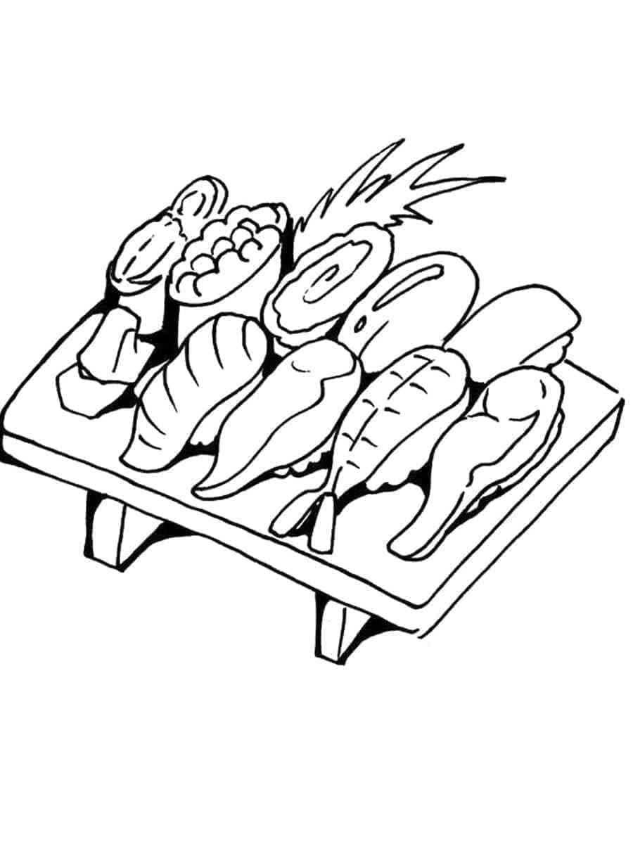 Desenho de Sushi para Crianças para Colorir