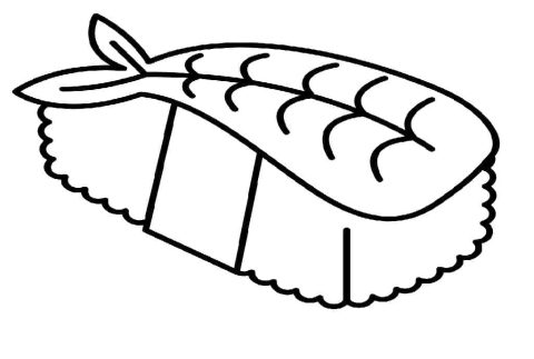 Desenho de Um Sushi Delicioso para Colorir