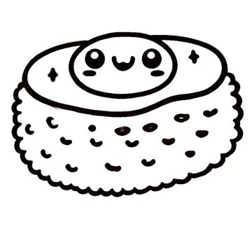Desenho de Um Sushi Muito Fofo para Colorir