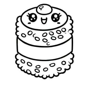 Desenho de Um Sushi para Colorir