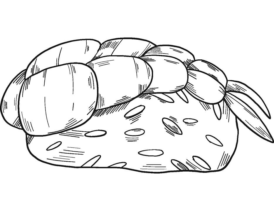 Desenho de Sushi para Colorir Imprimivel