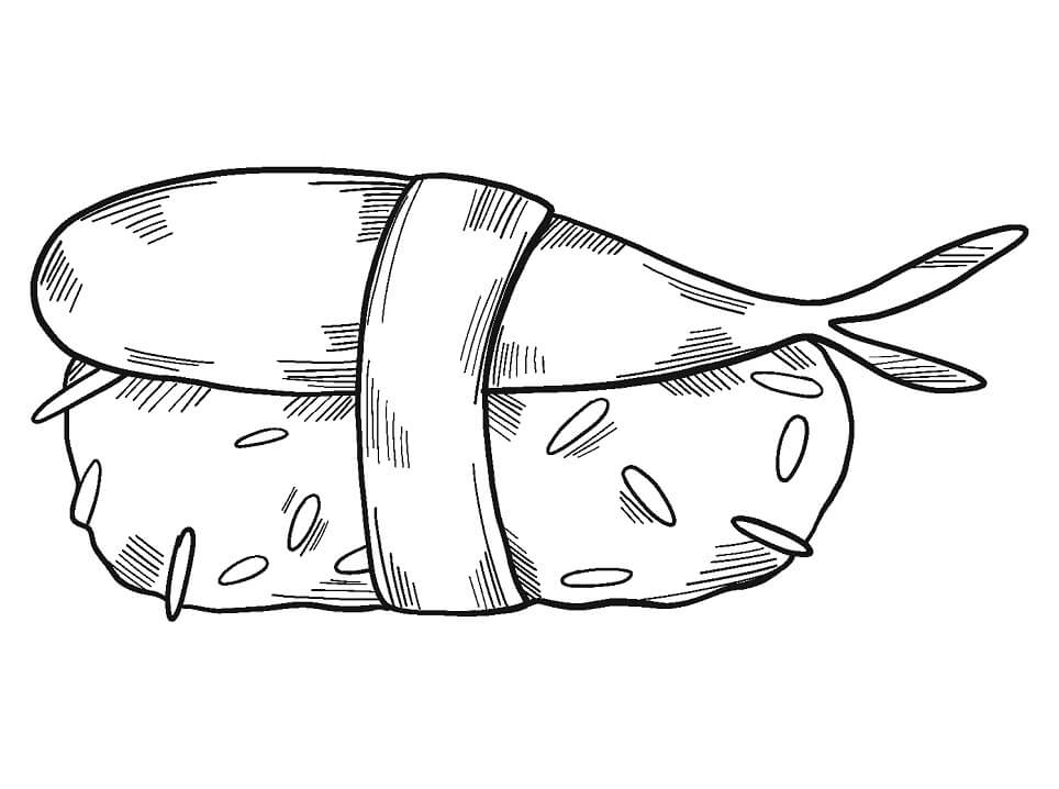 Desenho de Sushi para Colorir Pdf Grátis