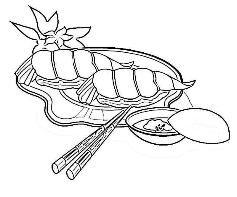 Desenho de Sushi para Pintar Download