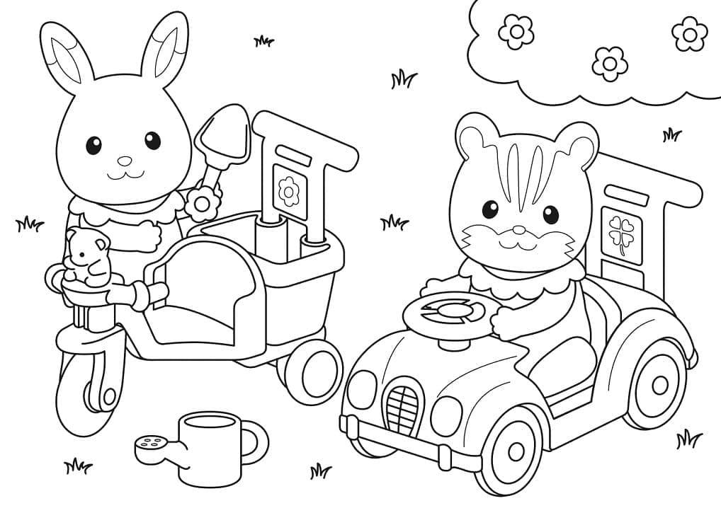 Desenho de Sylvanian Families Grátis para Colorir