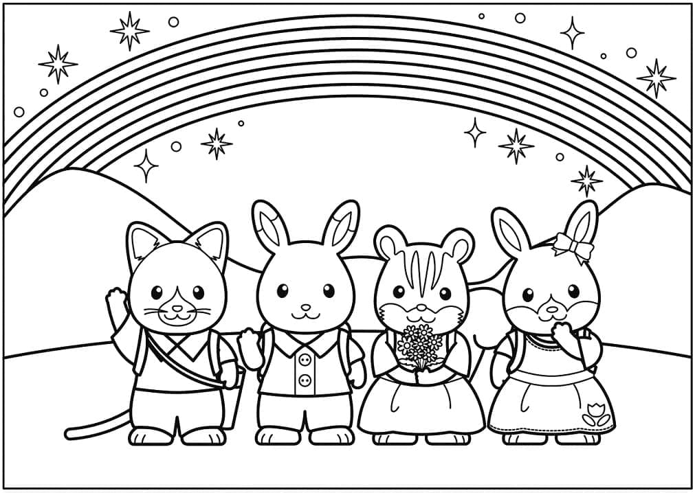 Desenho de Sylvanian Families Imprimivel para Crianças para Colorir