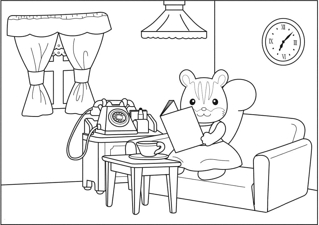 Desenho de Sylvanian Families Imprimivel para Colorir