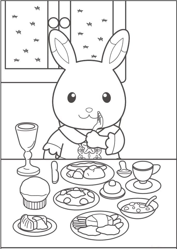 Desenho de Sylvanian Families para Colorir com Lápis de Cor Download