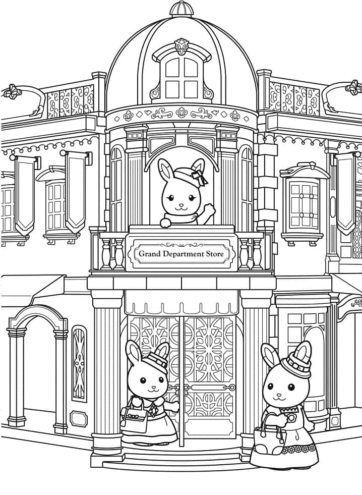Desenho de Sylvanian Families para Colorir com Lápis de Cor Pdf