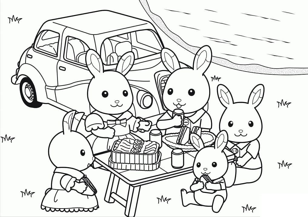 Desenho de Sylvanian Families para Colorir com Tinta Guache Pdf