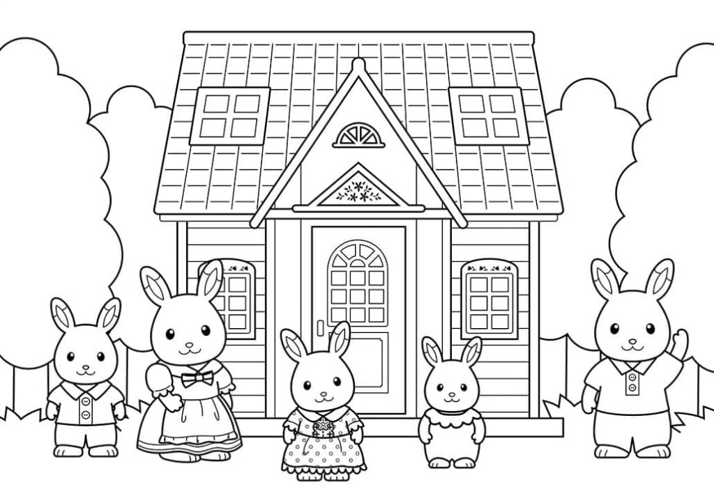 Desenho de Sylvanian Families para Colorir e Pintar