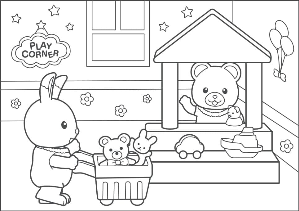 Desenho de Sylvanian Families para Colorir em Casa