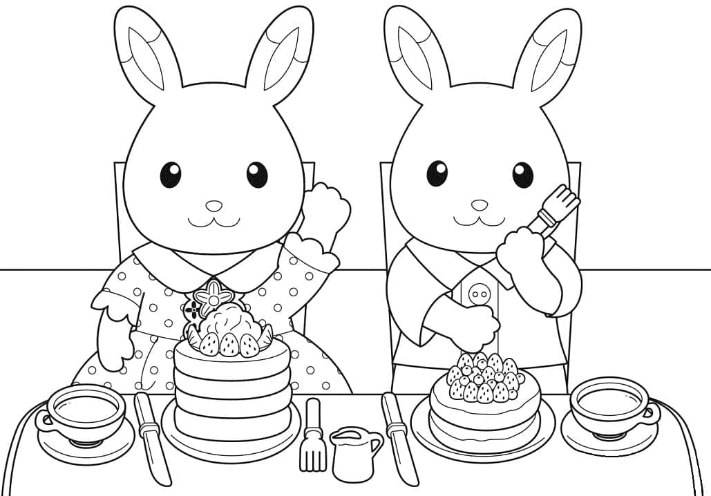 Desenho de Sylvanian Families para Colorir em Pdf