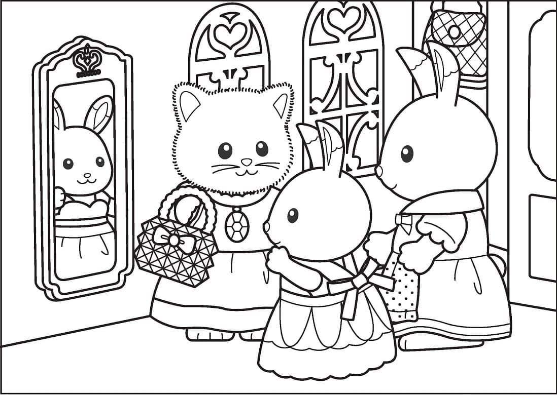 Desenho de Sylvanian Families para Colorir Imprimivel Download