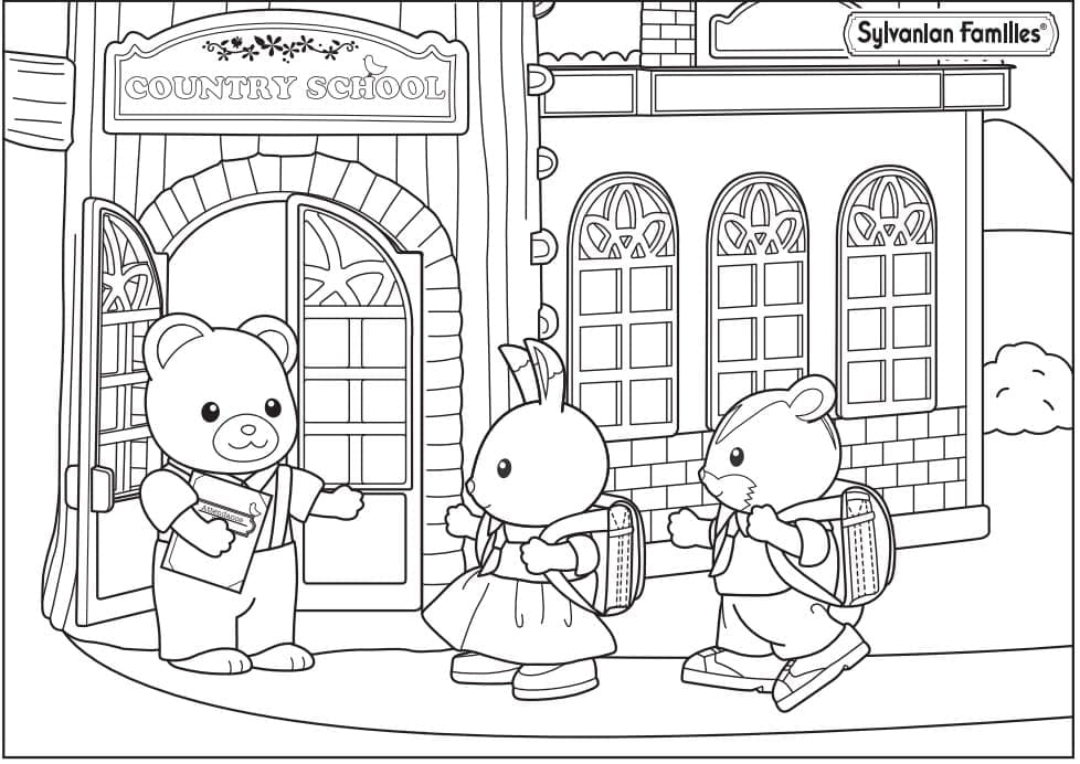 Desenho de Sylvanian Families para Colorir Imprimivel