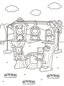 Desenho de Sylvanian Families para Colorir Pdf Imprimível