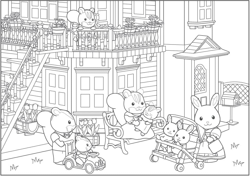 Desenho de Sylvanian Families para Imprimir em Pdf