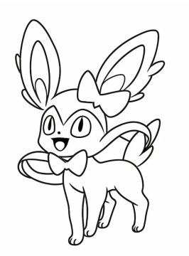 Desenho de Sylveon Feliz para Colorir