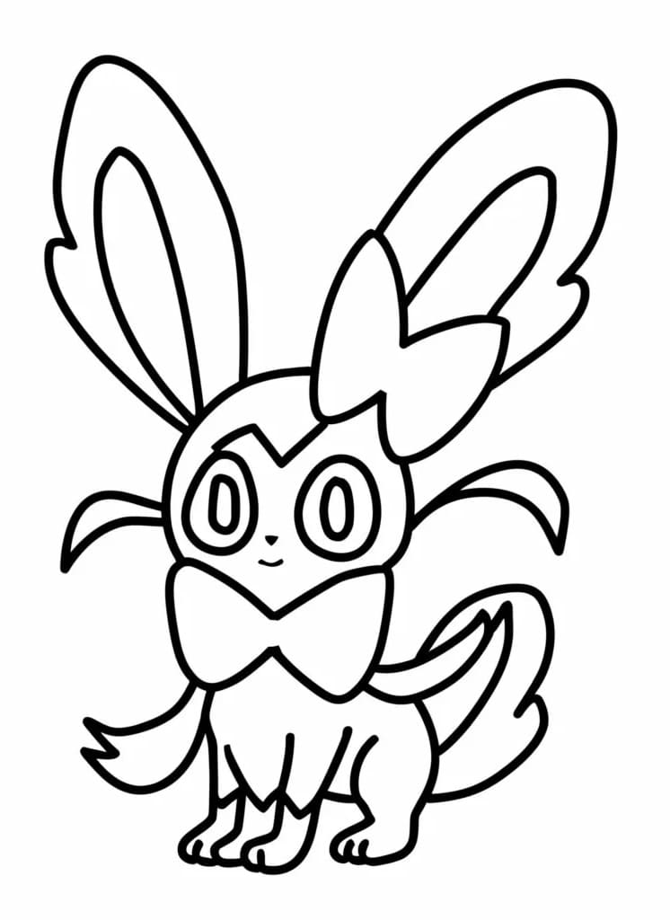 Desenho de Sylveon Fofo para Colorir