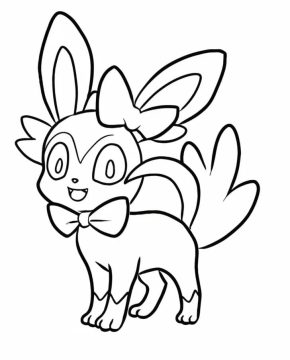 Desenho de Sylveon Muito Feliz para Colorir