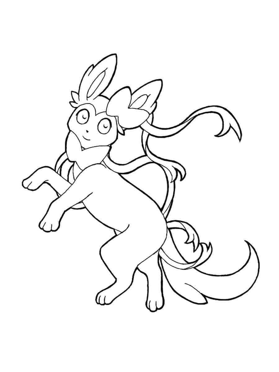 Desenho de Sylveon Pokemon para Colorir