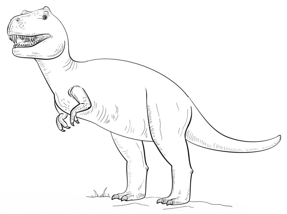 Desenho de Dinossauro T Rex Grátis para Colorir