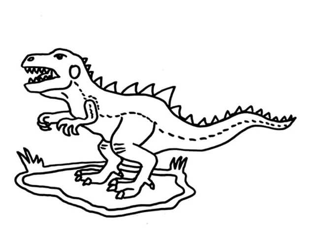 Desenho de T Rex Grátis para Imprimir e Colorir