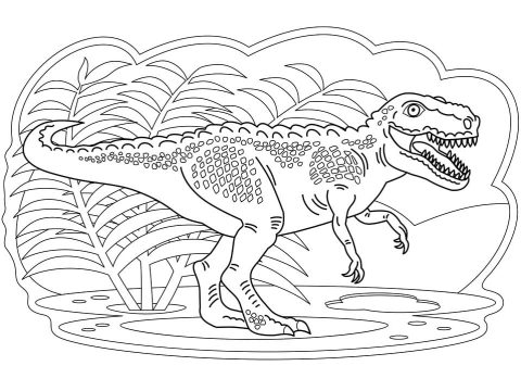 Desenho de Tiranossauro Rex Imprimível para Colorir