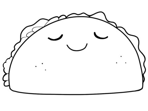 Desenho de Taco para Pintar Pdf grátis
