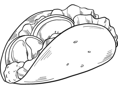 Desenho de Taco Pdf para Imprimir e Colorir