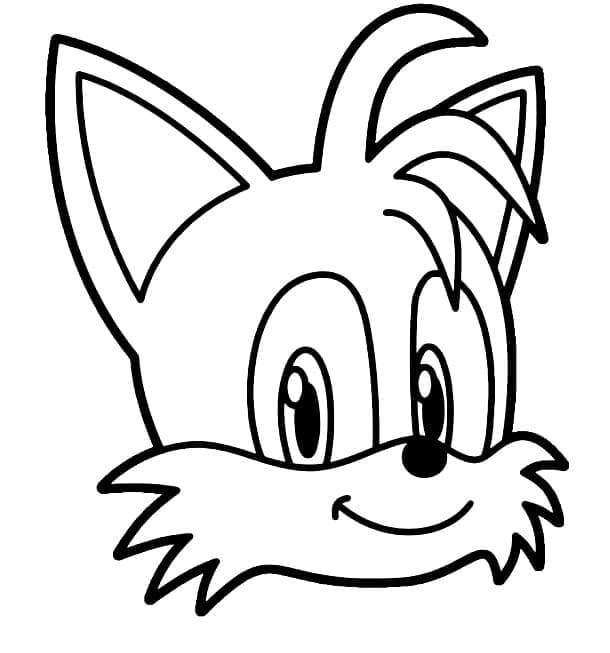 Desenho de Cara de Tails para Colorir