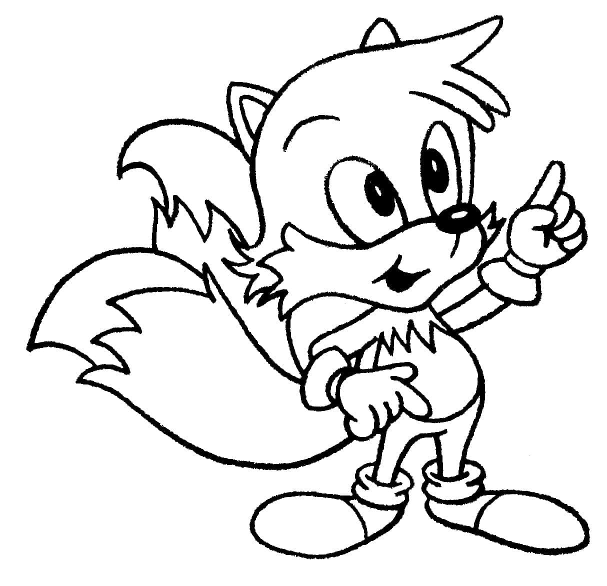 Desenho de Imagem de Tails para Colorir