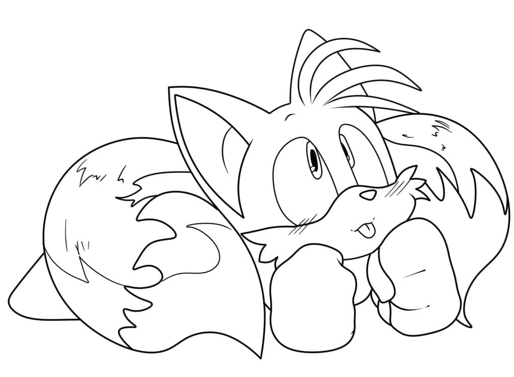 Desenho de Imprimivel Tails Sonic para Colorir
