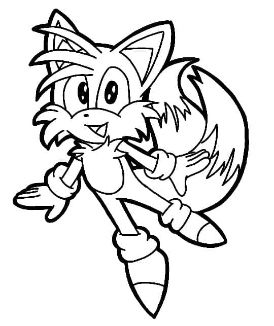 Desenho de Miles Tails de Sonic para Colorir