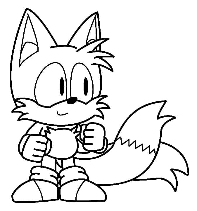 Desenho de Miles Tails de Sonic The Hedgehog para Colorir