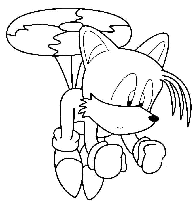 Desenho de Miles Tails para Colorir