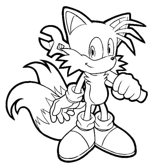 Desenho de Pintura de Tails para Colorir