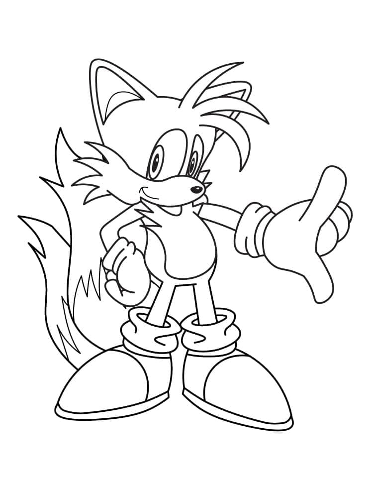Desenho de Tails Brincalhão para Colorir