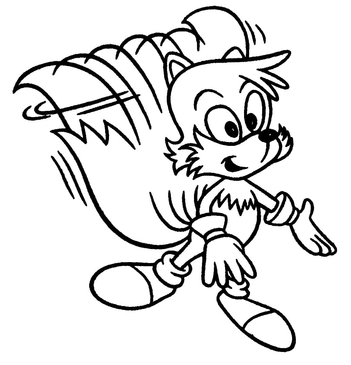 Desenho de Tails Engraçado para Colorir