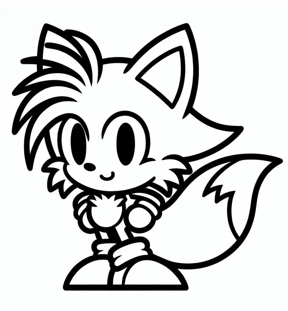 Desenho de Tails Feliz para Colorir