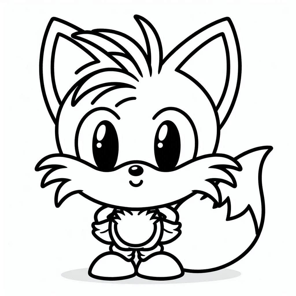 Desenho de Tails Fofo para Colorir
