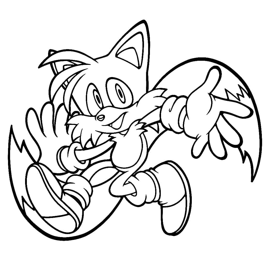 Desenho de Tails Grátis para Crianças para Colorir